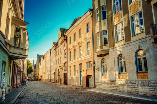 Fototapeta Naklejka Na Ścianę i Meble -  Streets And Old Part City Architecture Estonian Capital, Tallinn
