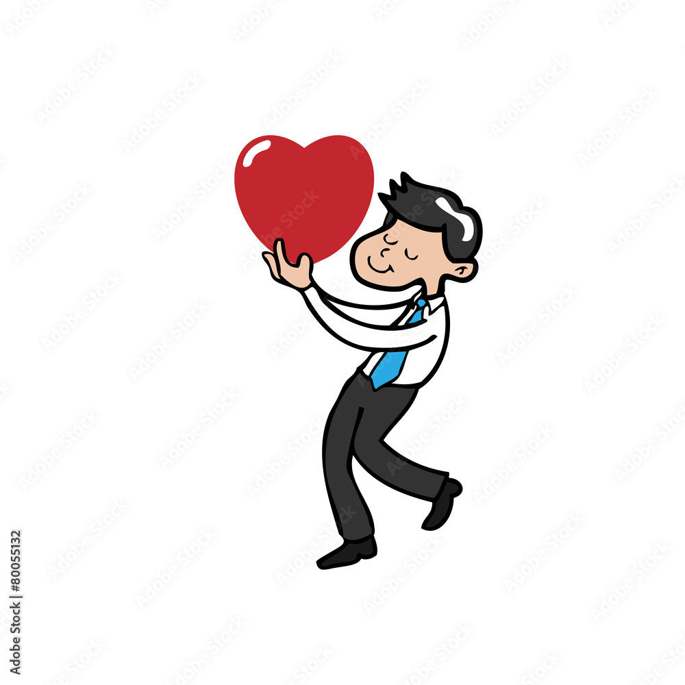 Businessman holding heart Businessman holding heart