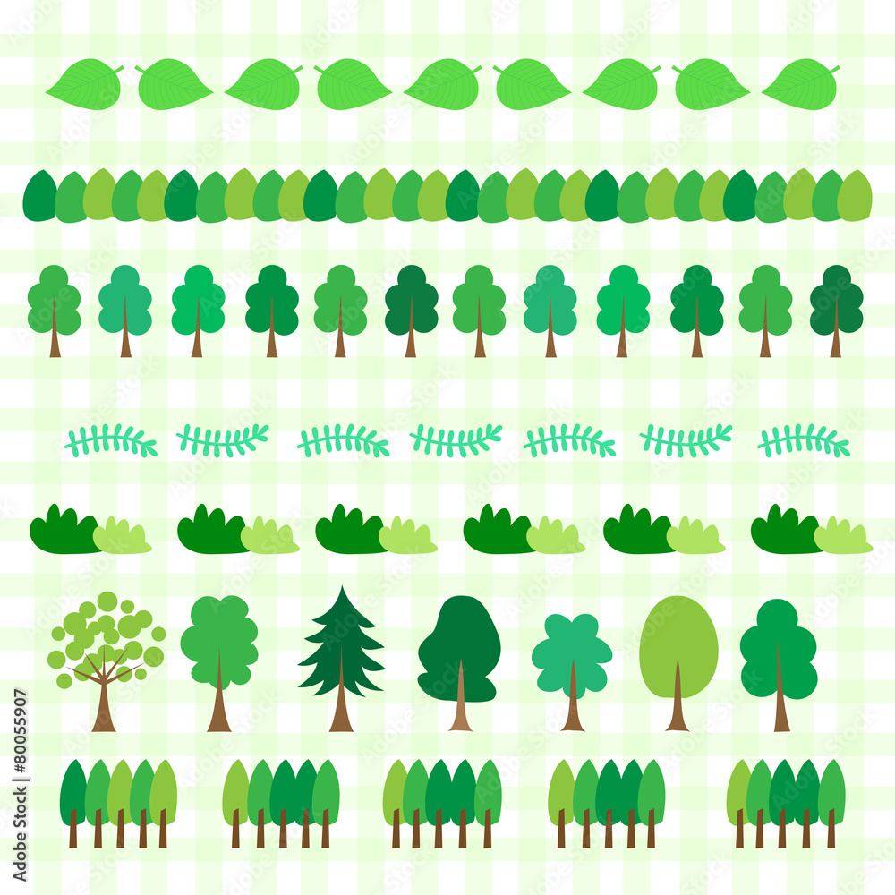 樹木 葉っぱ ライン Tree Line Stock ベクター Adobe Stock