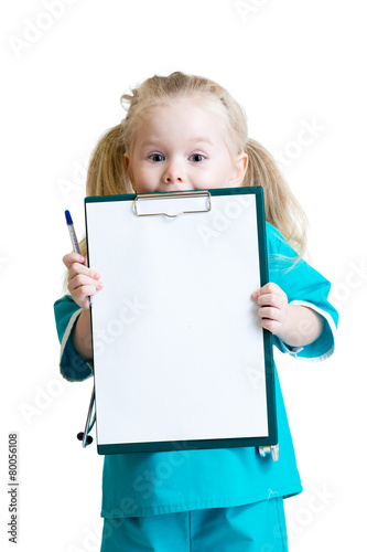 Happy little girl in doctor...