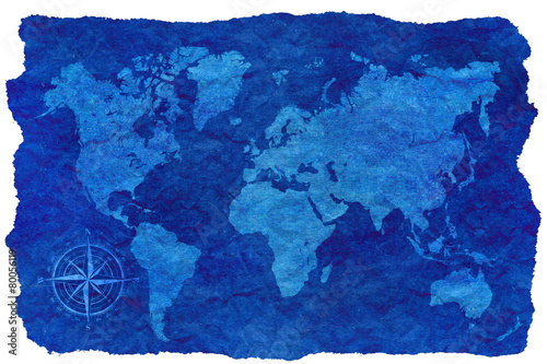 vintage paper  with world map