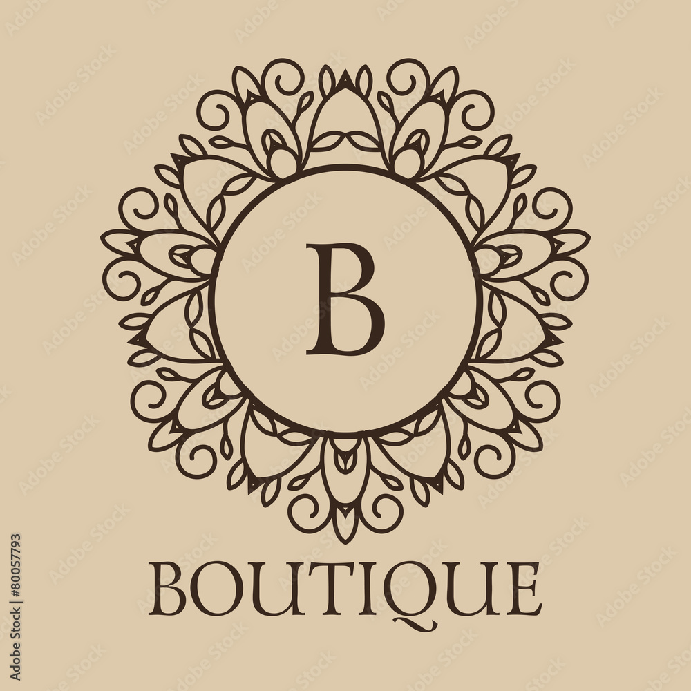 Fototapeta premium Luxury,simple and elegant monochrome monogram design template