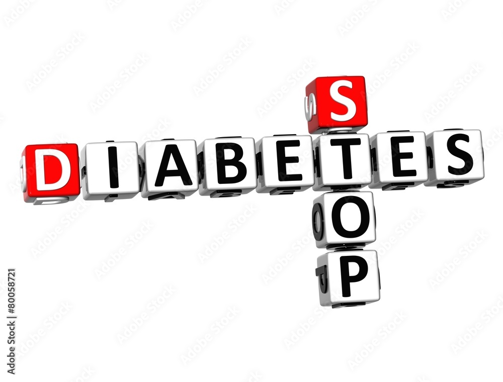 3D Crossword Stop Diabetes on white background 3D Crossword Stop Diabetes on white background