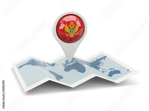 Round pin with flag of montenegro