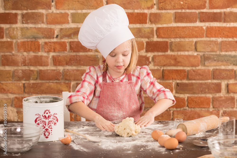 Happy little chef in the kitchen 