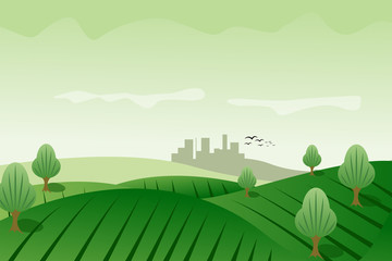 Fotobehang Groen Green meadow landscape background  © sdp_creations