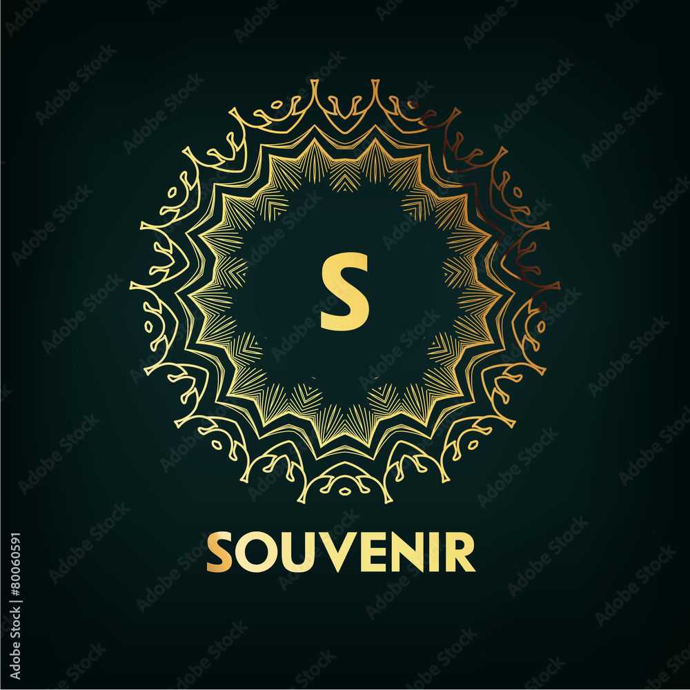 Naklejka premium Vector Frame. Geometric Luxury Vintage Line Design Style for Hip