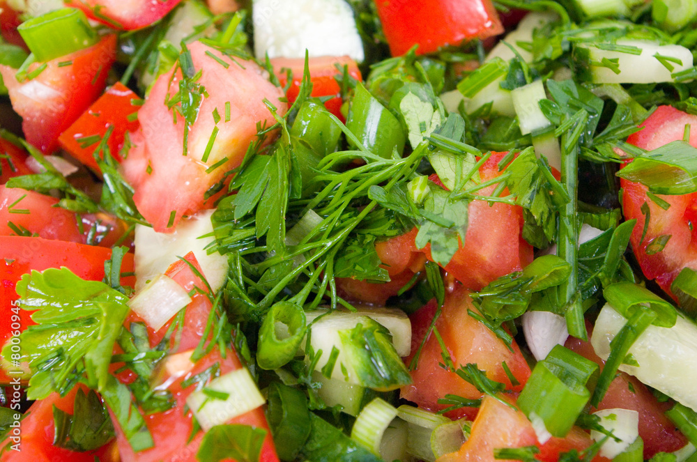 Fresh vegetable salad background