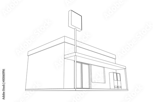 コンビニエンスストアの線画