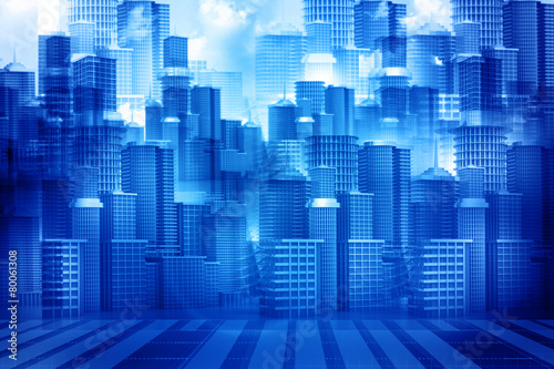 skyline city, cityscape background .