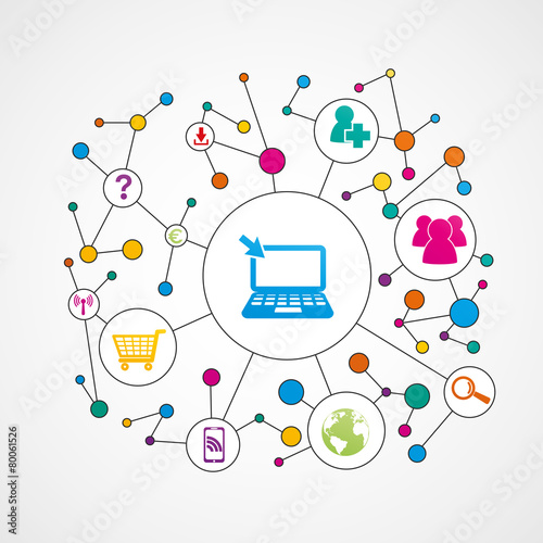 ordinateur,réseau-connexion concept