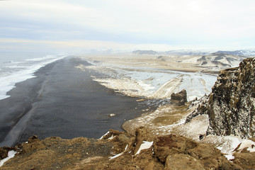 Papier peint photo Arctique Plage de sable noir en Islande  © Claudio Quacquarelli