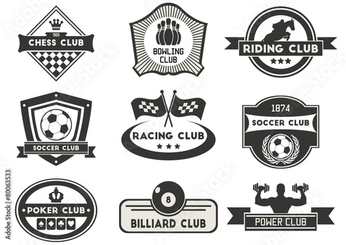 Set of various sports and fitness emblem