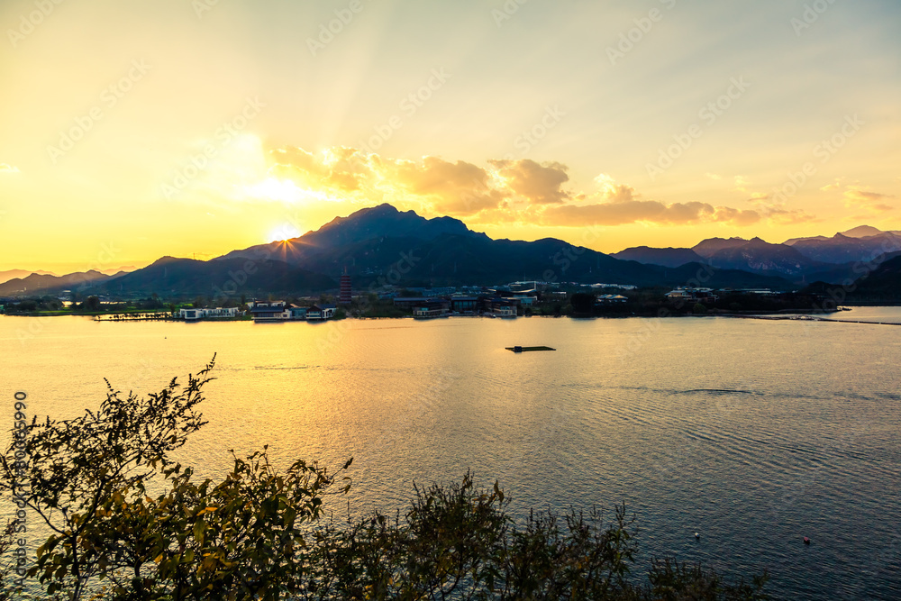 Yanqi lake at sunset