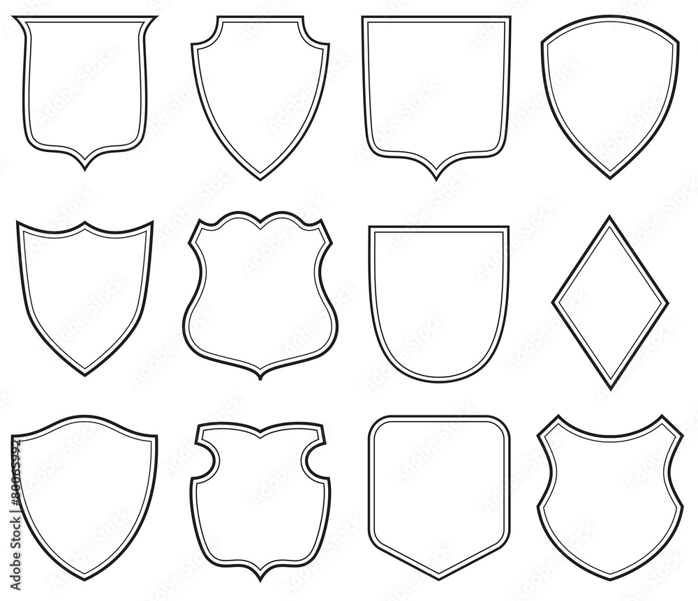 Collection Of Heraldic Shield Shapes Stock Vector Adobe Stock