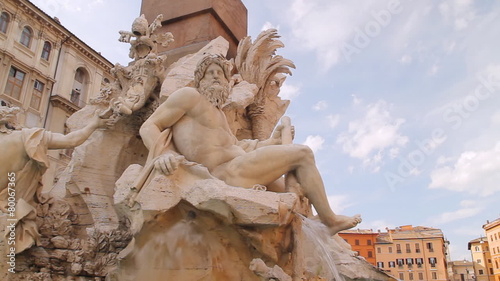 Four Rivers Fountain Rome Pan Left photo