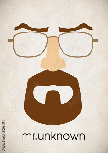Mustache glasses eyebrows