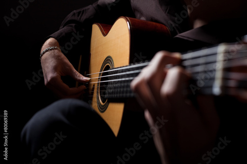 Man playing classic guitar