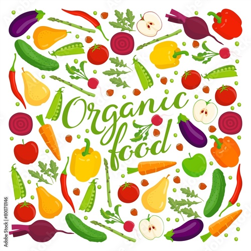 Organic food lettering