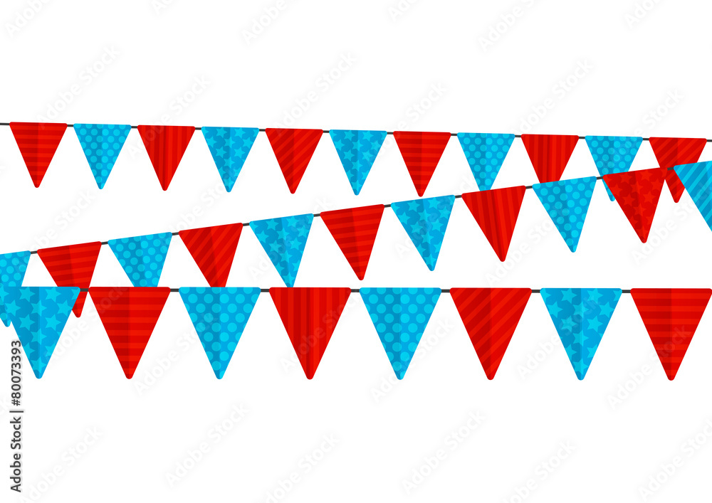 Obraz premium Color party flags isolated on white