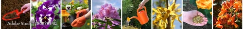 Panel kuchenny z motywem Work in the garden - banner