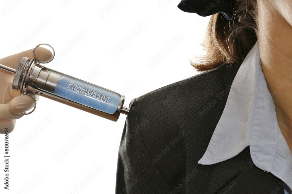 Naklejka premium Fachwissen wird geimpft