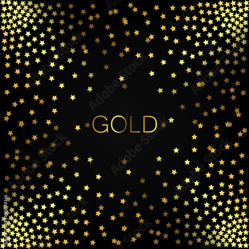 Vector illustration of sky of golden stars