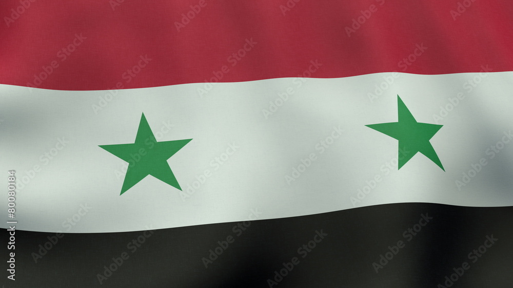 4K UltraHD Loopable waving Syrian flag animation 4K UltraHD Loopable waving Syrian flag animation