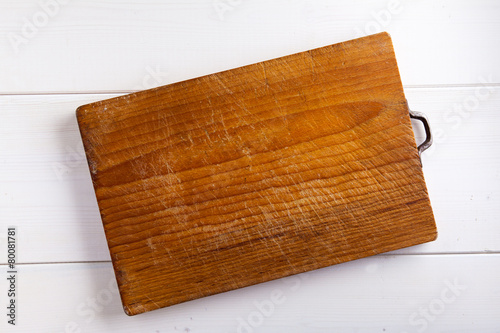 cutting board on white wood background