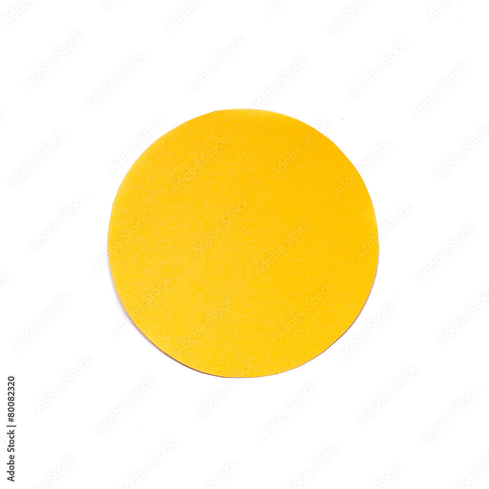 yellow circle blank label