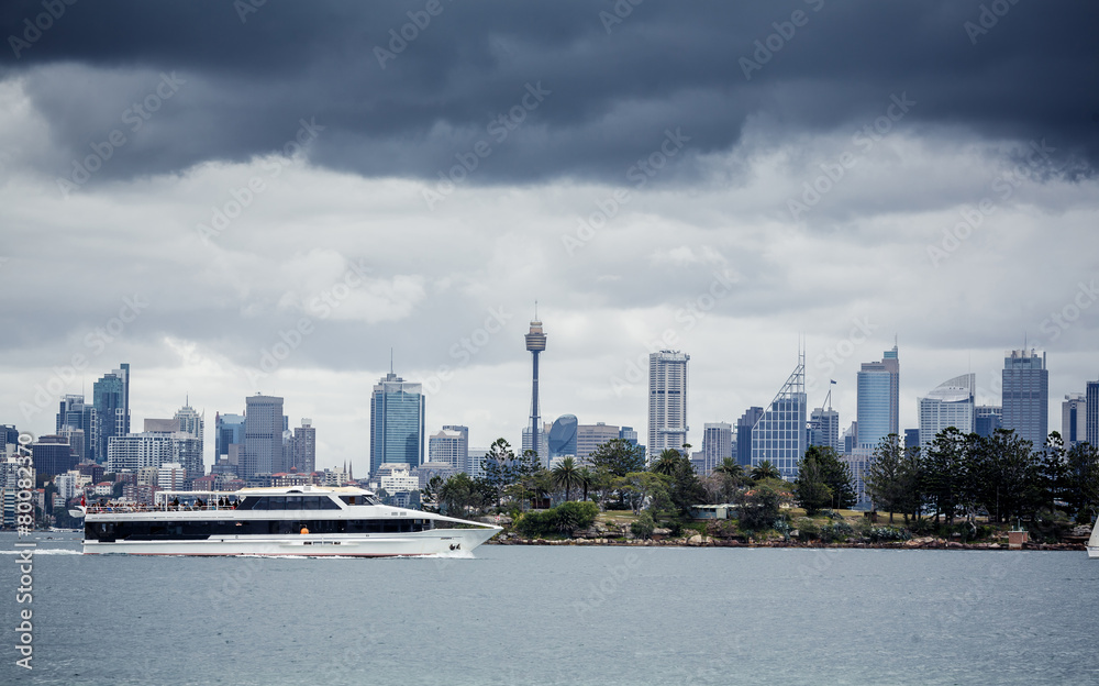Sydney harbor and downtown buildings Sydney harbor and downtown buildings
