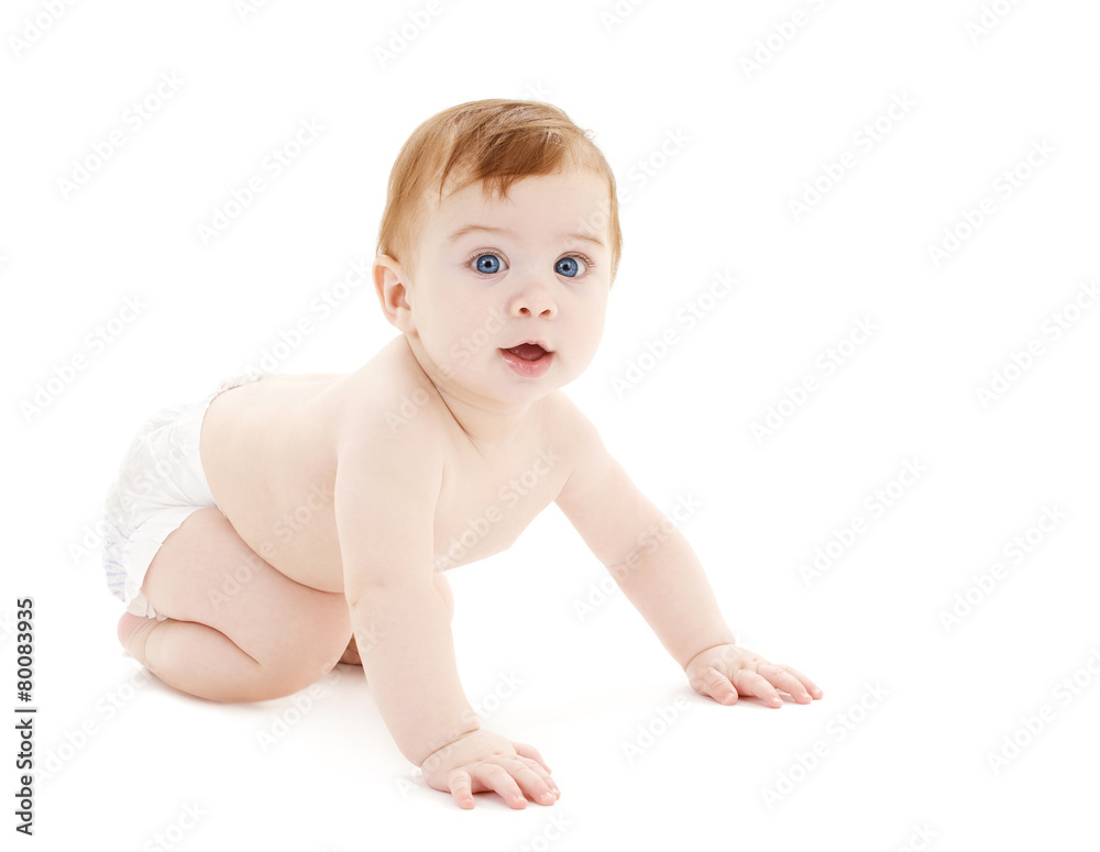 crawling curious baby