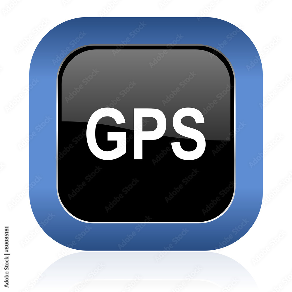 gps square glossy icon gps square glossy icon