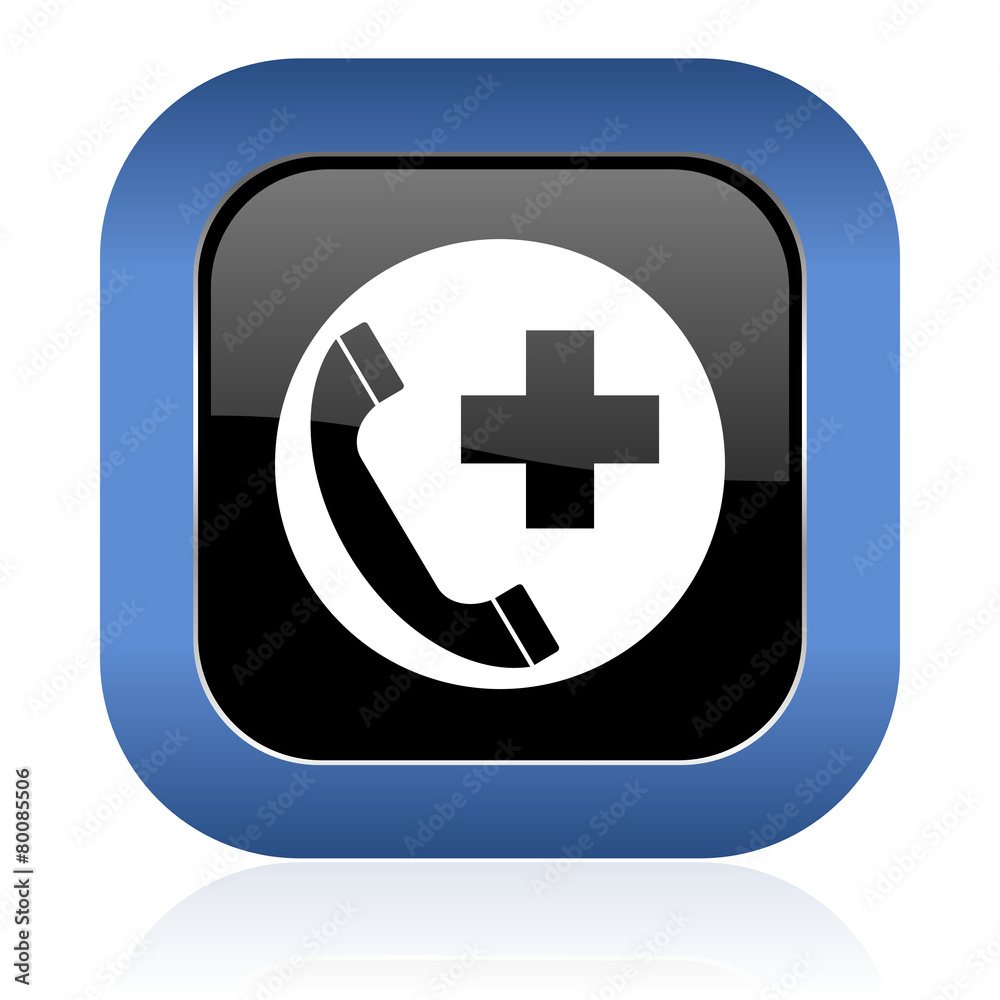 Fototapeta premium emergency call square glossy icon