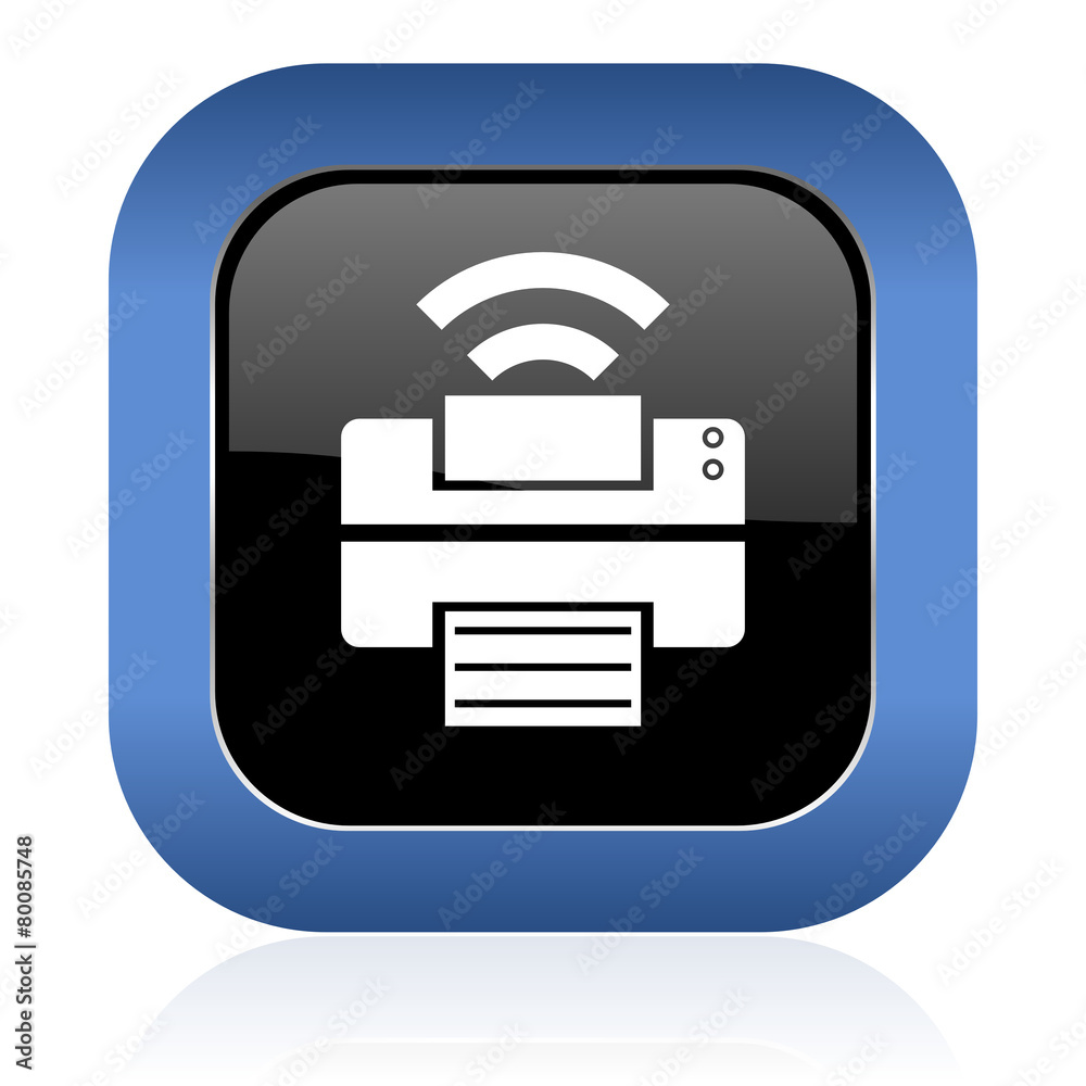 printer square glossy icon wireless print sign printer square glossy icon wireless print sign