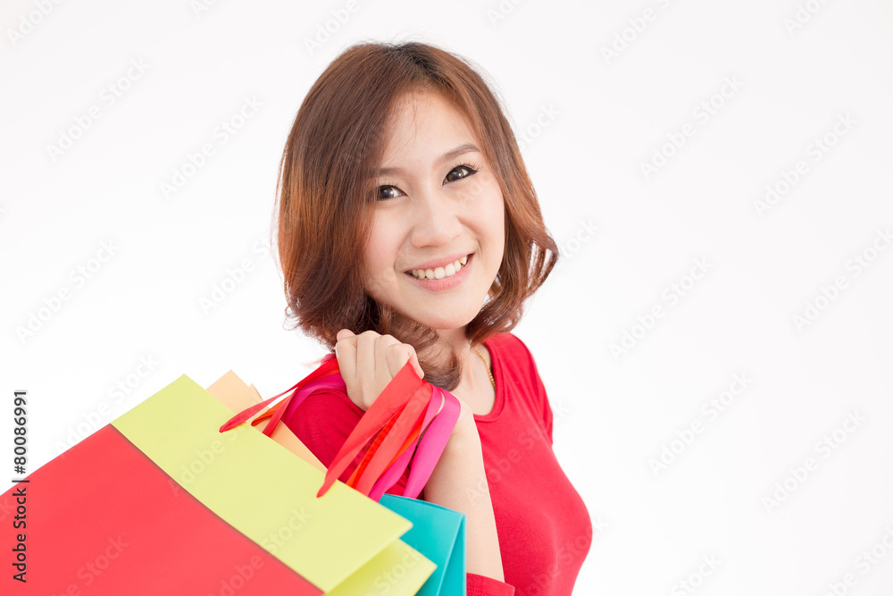 Beautiful woman with a lot of shopping bags Beautiful woman with a lot of shopping bags