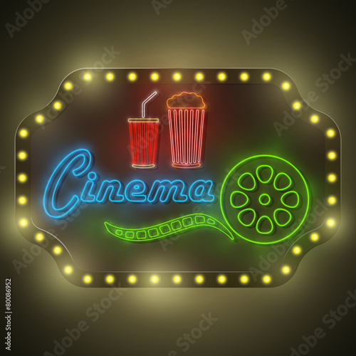 Neon Colorful Cinema Retro Billboard.