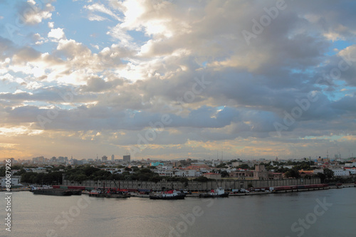 Santo Domingo at sunset, Dominican republic