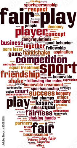 Fair play word cloud concept. Vector illustration