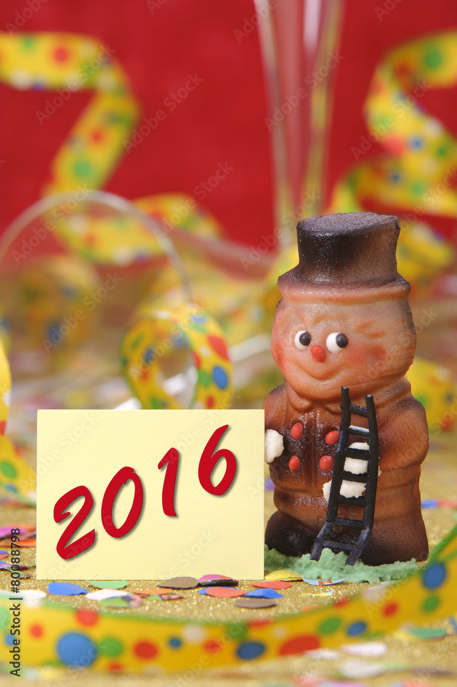 Neujahr und Silvester 2016 mit Kaminkehrer als Talisman
