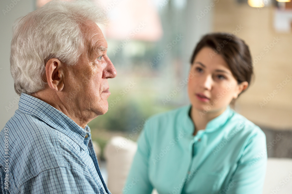 Lonely man in retirement home Lonely man in retirement home