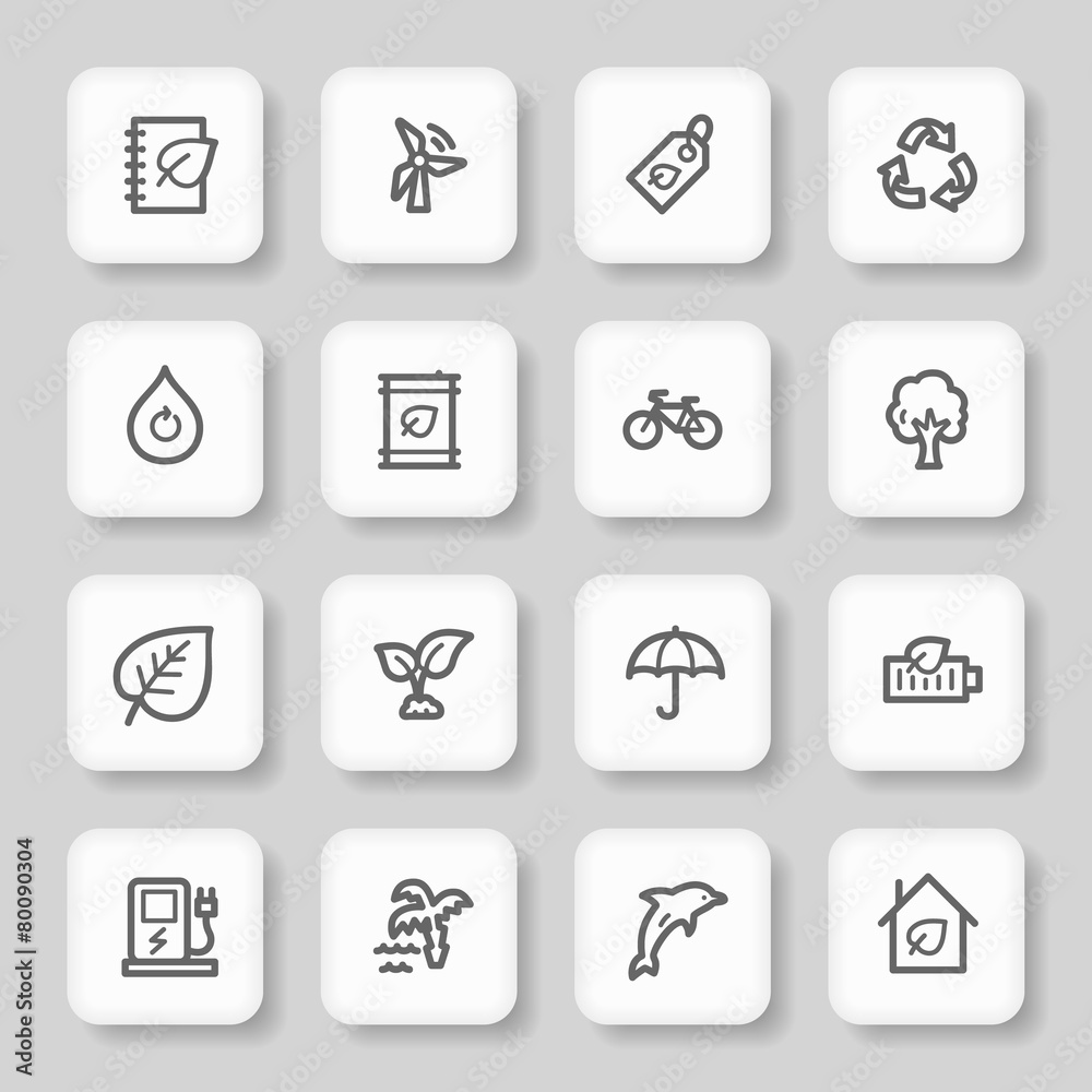 Green ecology web icons set Green ecology web icons set