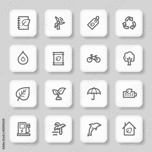 Green ecology web icons set