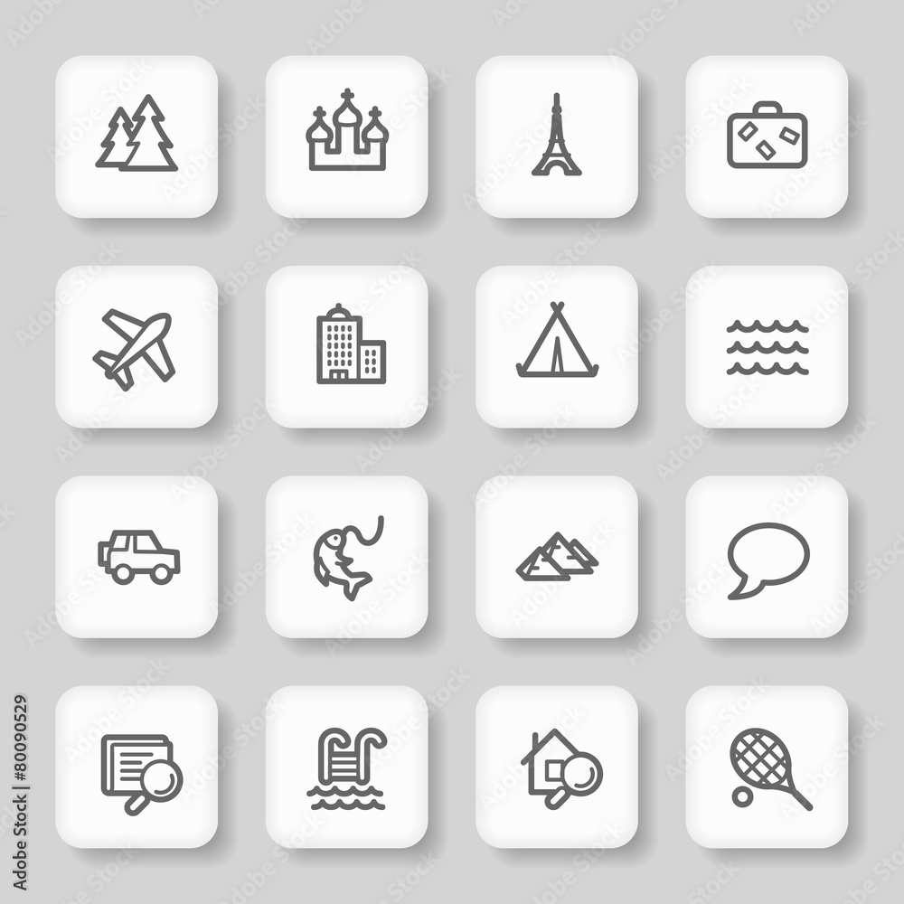 Travel web icons set Travel web icons set