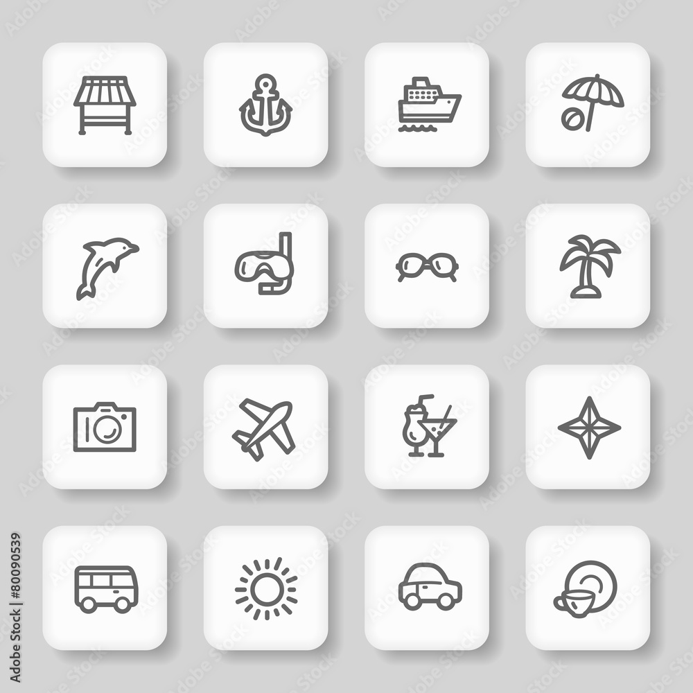 Vacation web icons set Vacation web icons set