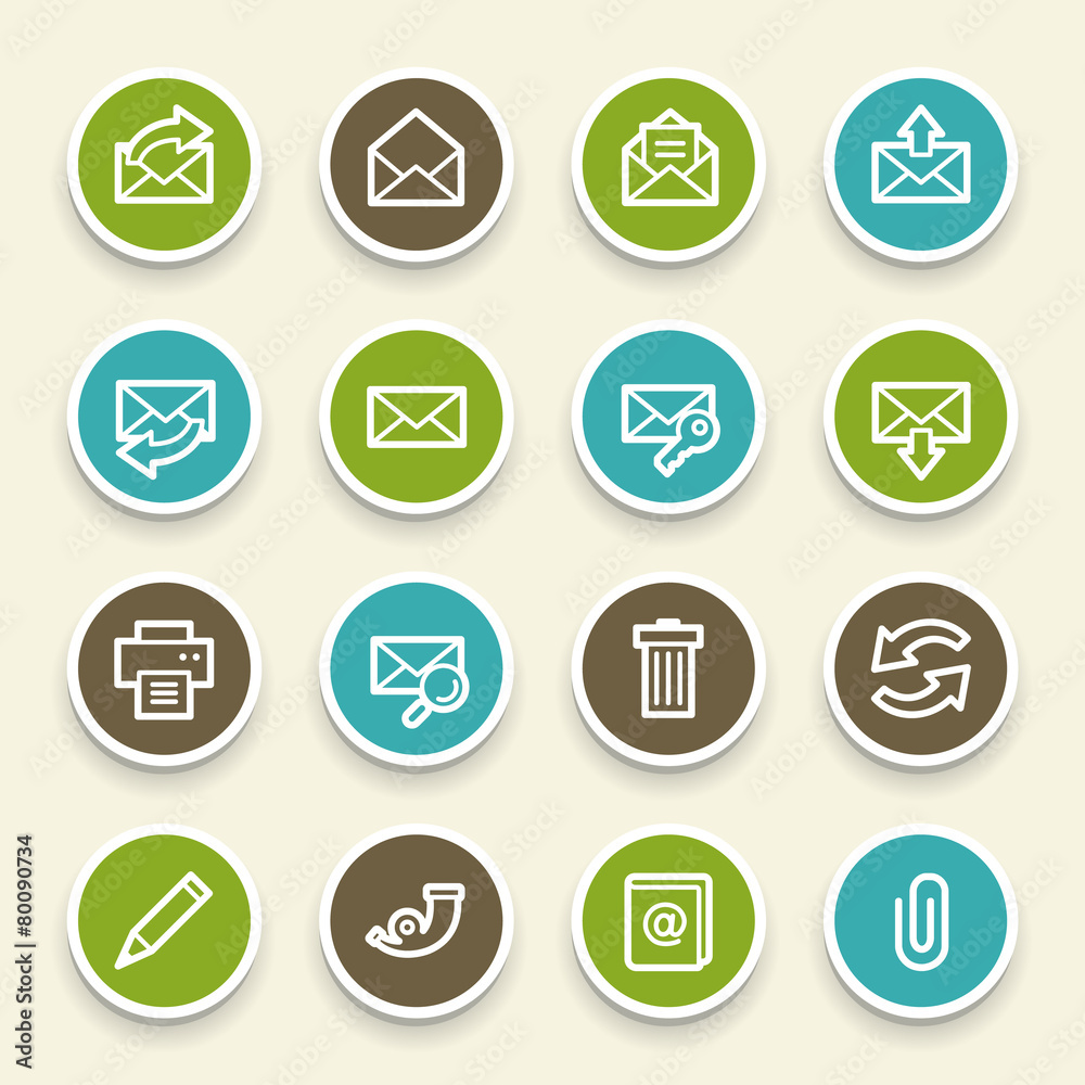 Email web icons set Email web icons set