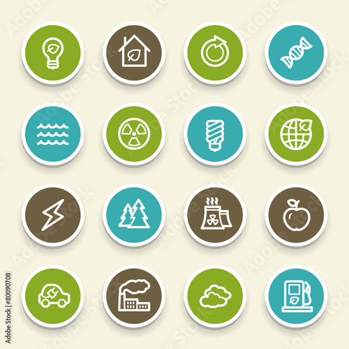 Green ecology web icons set
