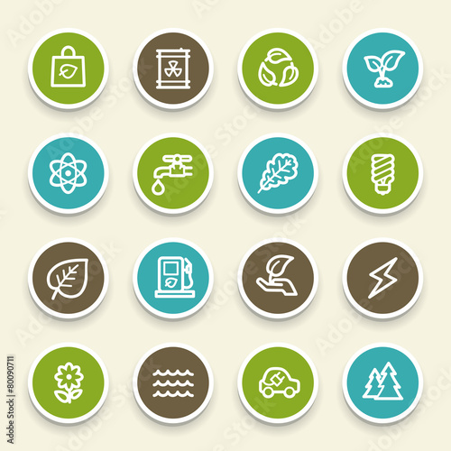 Green ecology web icons set