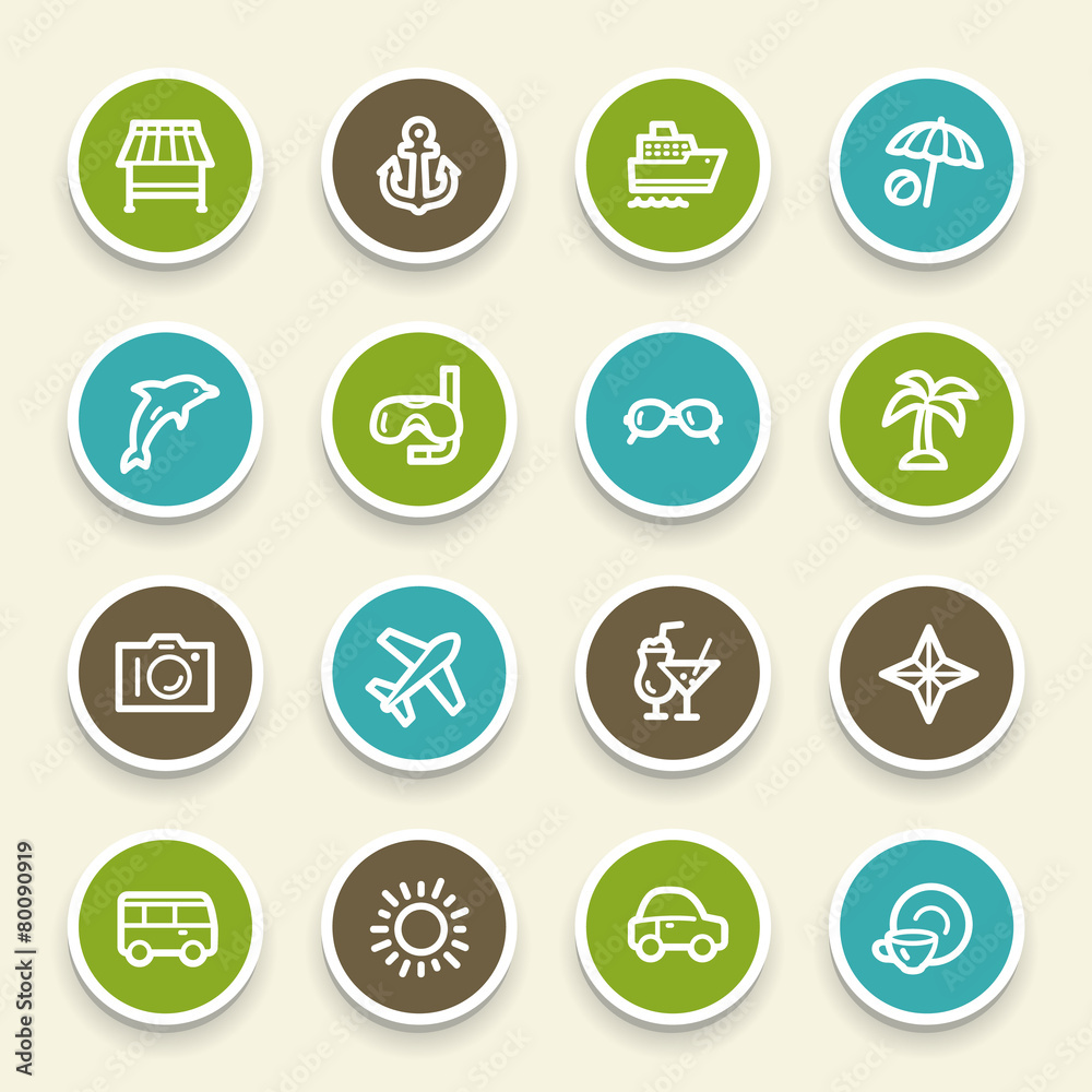 Vacation web icons set Vacation web icons set