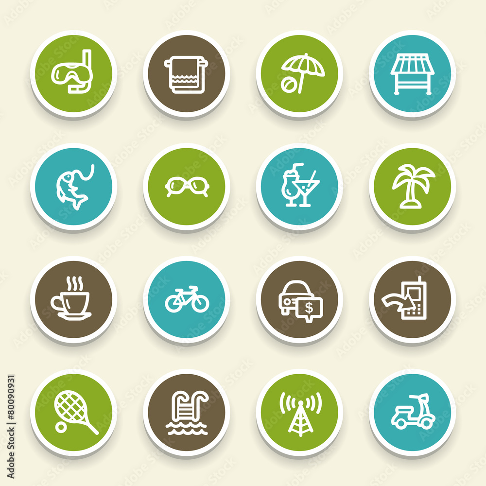 Vacation web icons set Vacation web icons set